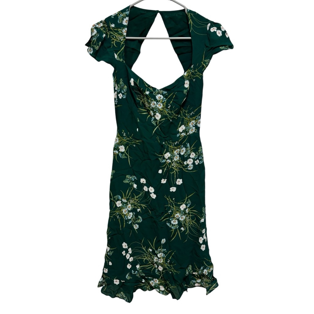 Reformation Green Floral Midi Dress